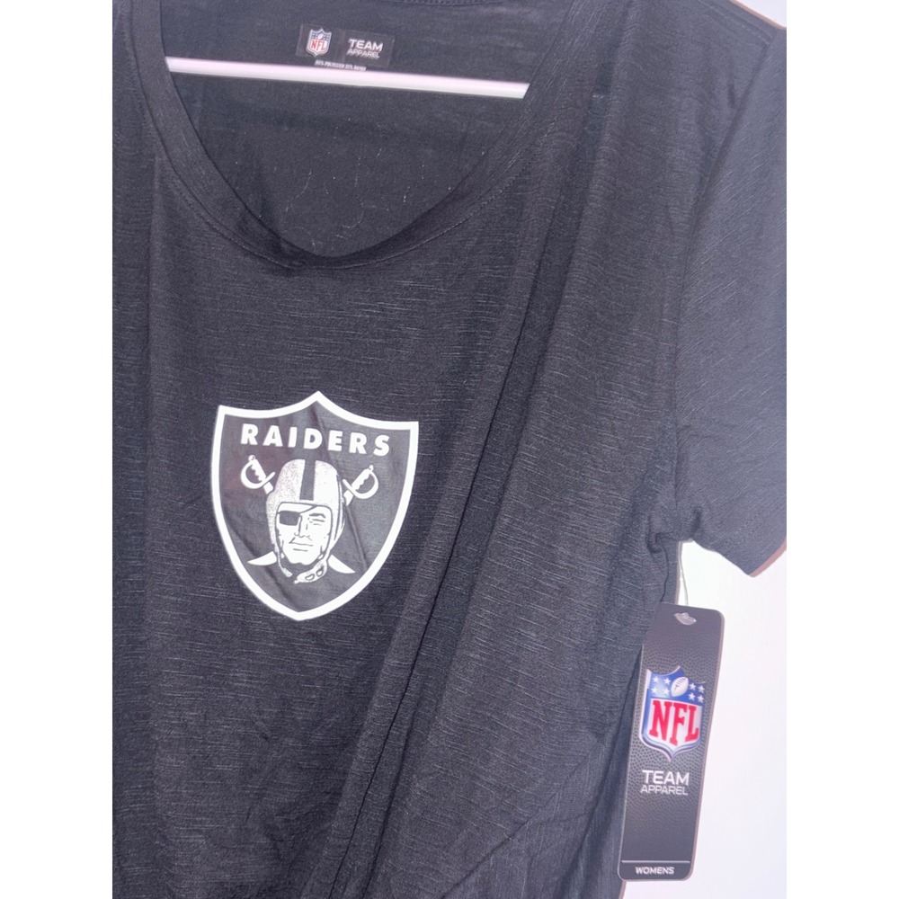 NFL Las Vegas Raiders Women's 2XL Twist Front T-Shirt Short Sleeve Top XXL Black - Picture 3 of 3